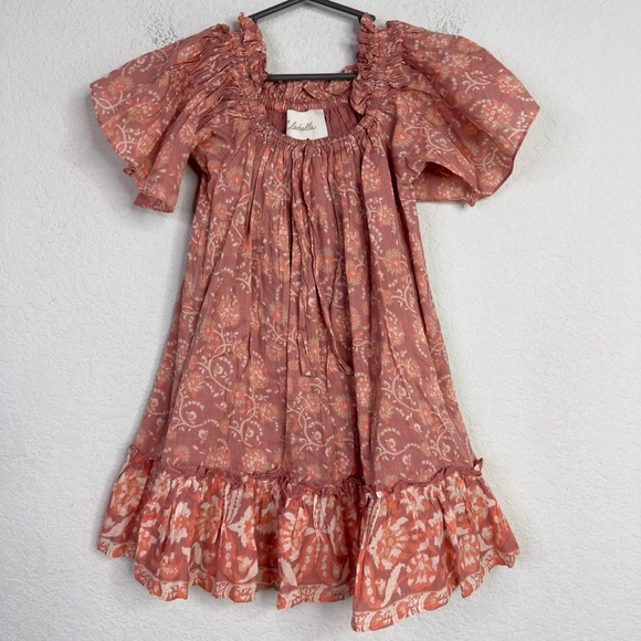 Cleobella Dress Girls 4Y Pink Floral Organic Ruffle Tiered Boho Cottagecore - Picture 1 of 6
